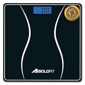 Boldfit Weight Machine for Body Weight Weighing Machine Digital Bathroom Scale for Human Body Weight Measurement Extra Thick Weighing Scale for Large LCD Display 36 Months Warranty -Magnum, Black