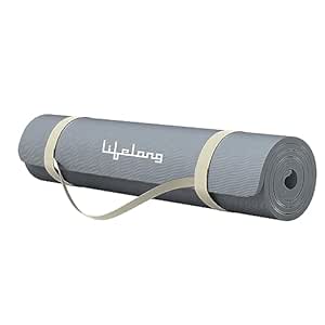 Lifelong Yoga mat for Women & Men EVA Material 4mm Grey Anti Slip for Gym Workout, AND Meditation