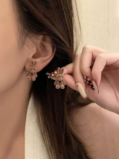 Brown Color Teddy Bear Stud Earrings (Pack of 2)