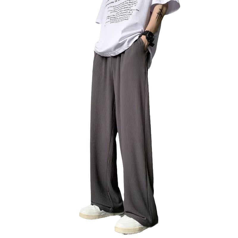 Fashion Personality Ice Silk Wide-leg Pants Men