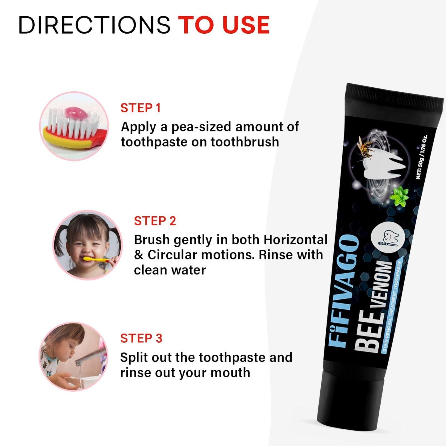 Bee Venom Stain Removal Treatment Toothpaste 50gram (Pack of 2)