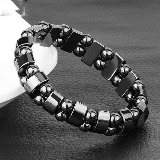 BD Magnetic Sugar Control Bracelet,Unisex Stylish Health Care Magnetic Black Stone Therapy Bracelet