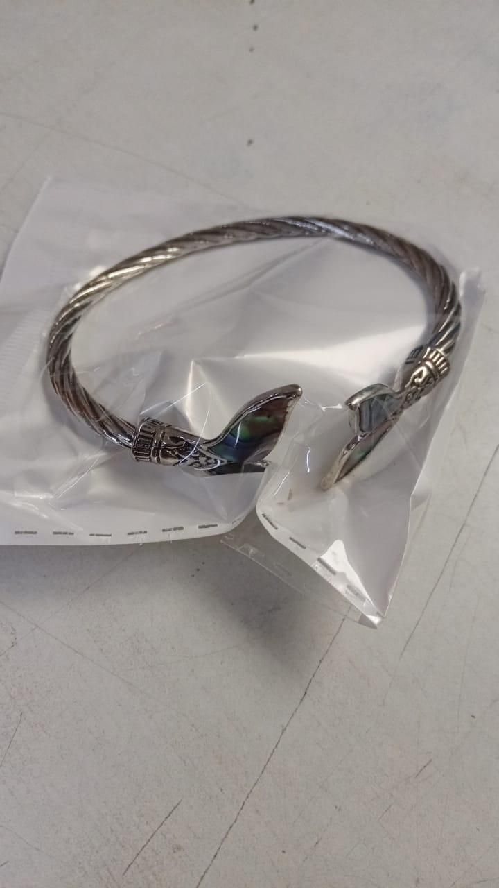 Abalone Shell Mermaid Tail Bangle Bracelet