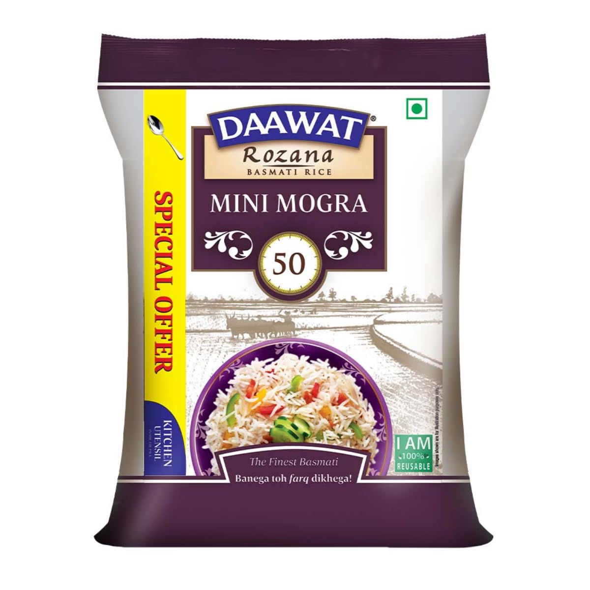 Daawat Sehat/Rozana Basmati Rice Mini Mogra, 5kg