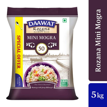 Daawat Sehat/Rozana Basmati Rice Mini Mogra, 5kg