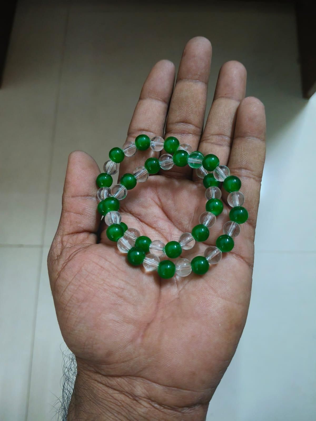 Green Aventurine & Clear Bracelet (Pack of 2)