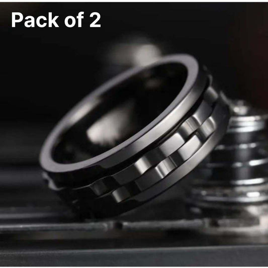 Stainless Steel Ring For Men (Pack of 2)