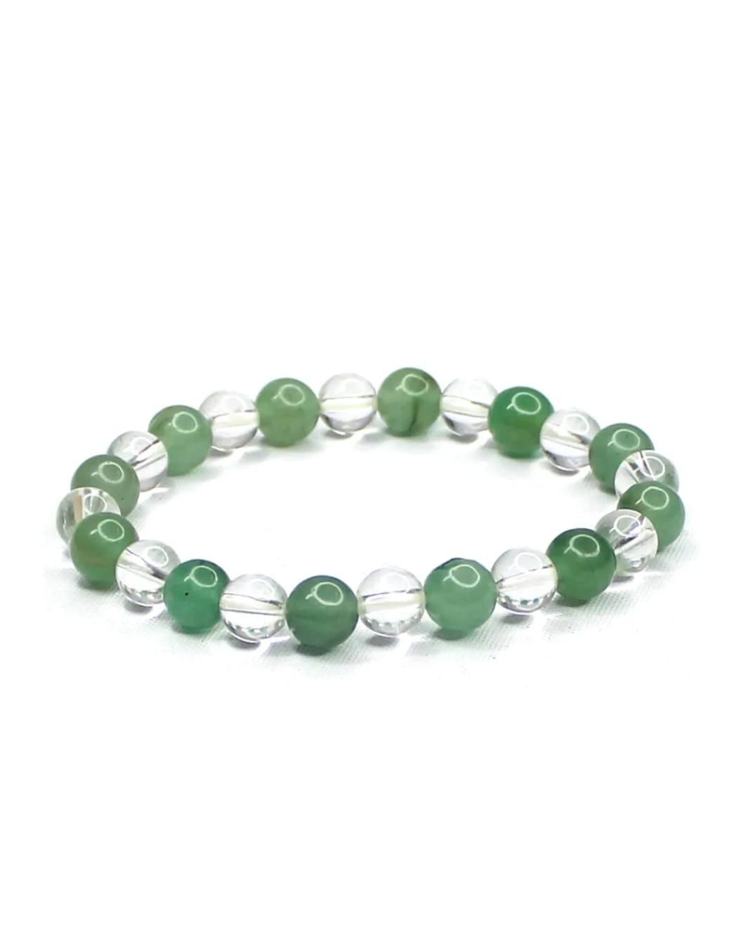 Green Aventurine & Clear Bracelet (Pack of 2)