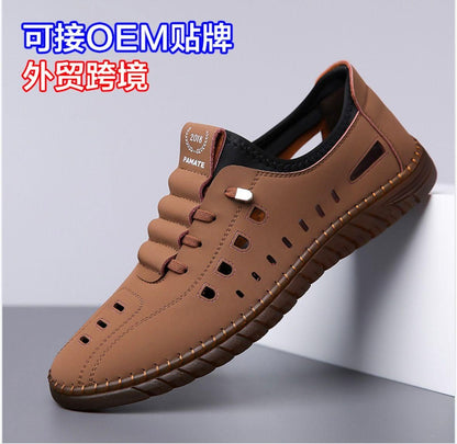 Men's Stylish Laser Cut Tan Casual Shoes