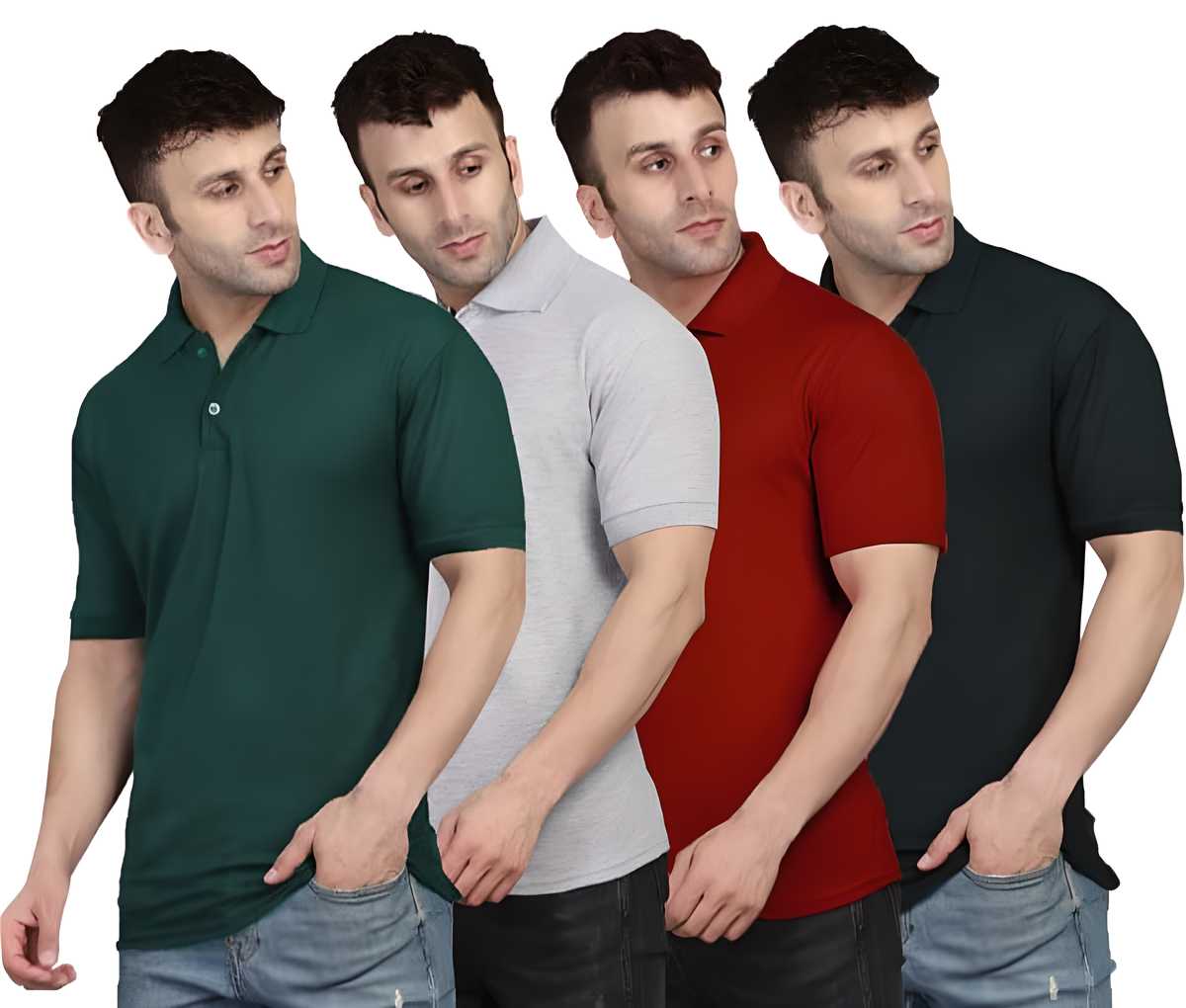 Men's Half Sleeves Polo Neck T-shirt