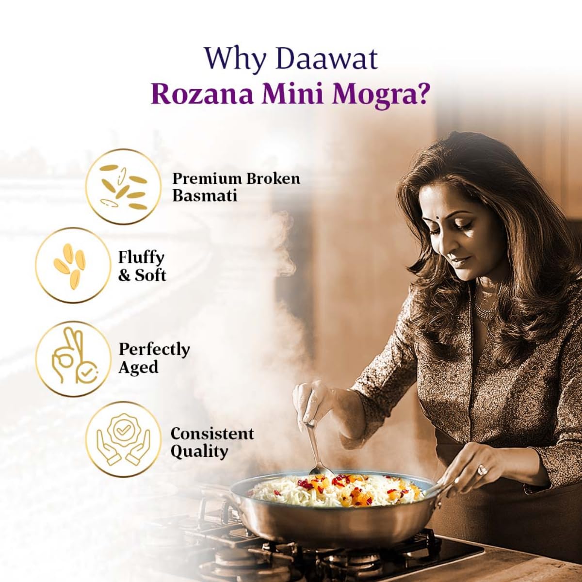 Daawat Sehat/Rozana Basmati Rice Mini Mogra, 5kg