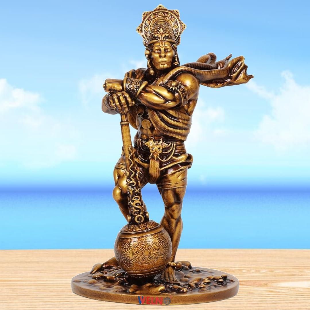 Premium Car Dashboard Resin Bahubali Hanuman Idol Home Decor Item Hanuman Murti Statue for Desk & Gift