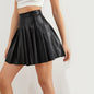 Luxe Pleated PU Leather Skirt