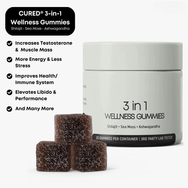 Cured 3 In 1 Gummies Cured Shilajit Gummies For Men