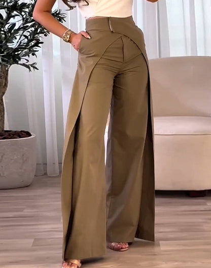 European And American Cross-design Casual Wide-leg Pants