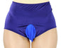 Monas Choice Strethcy Ice Silk Satin Mens Briefs/Satin Mens Panties (Pouch Blue)