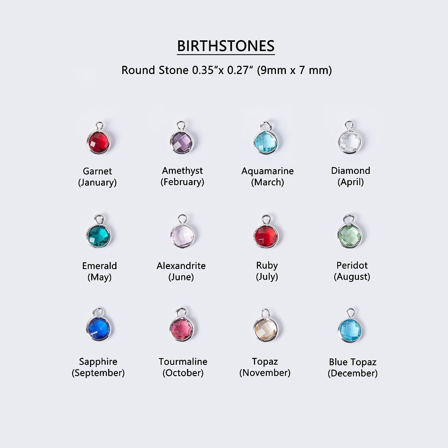 Personalized Name Engraving Necklace Birthstone Pendants Stackable Jewelry Birthday Gift For Women Mom Wife Daughter Friend