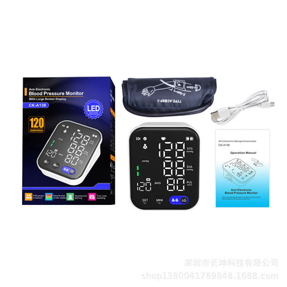 Electronic Blood Pressure Monitor Ultra Clear Large Screen Pulse Sphygmomanometer For Real-time Measurement Of Blood Pressure