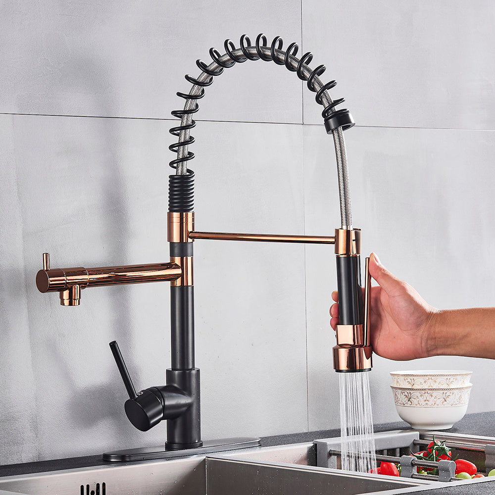 Full Copper Pull-out Kitchen Faucet