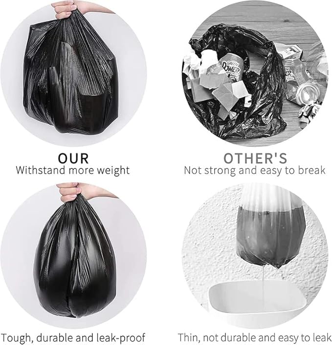 Ezee Black Garbage Bags for Dustbin | 90 Pcs | Medium 19 X 21 Inches | 30 Pcs x Pack of 3