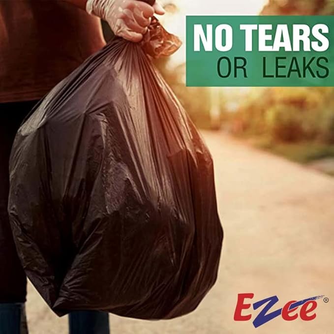 Ezee Black Garbage Bags for Dustbin | 90 Pcs | Medium 19 X 21 Inches | 30 Pcs x Pack of 3