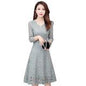 Autumn Womens Lace Mid Length Dress