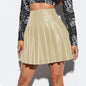 Luxe Pleated PU Leather Skirt