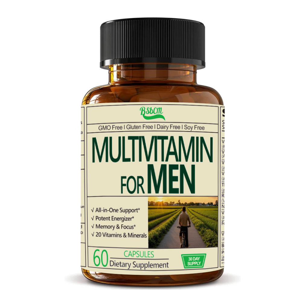 Multivitamin For Men - Complete Mens Multivitamins & Multiminerals With Vitamin A, C, D, E, B12, Zinc & More Essential Vitamins For Men - Mens Vitamins For Energy, Focus, And Mens Health. 60 Capsules